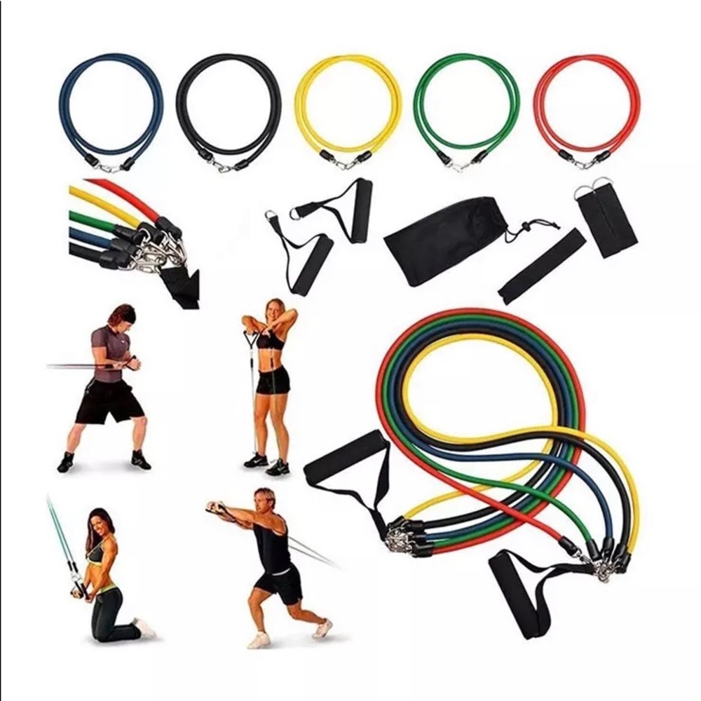 11 PCS Yoga Pilates Resistance Bands Set Exercise
